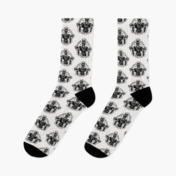 Item preview, Scared Night Hunting - Monochrome Black - Happy Halloween Frankenstein designed and sold by WearWolfDesigns.