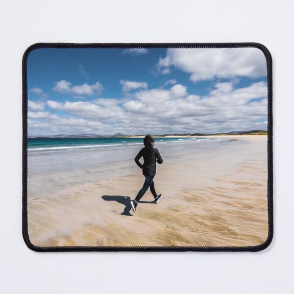 Item preview, A young woman with curly hair enjoys running on the beach of Ardara in County Donegal, Ireland designed and sold by AlbertMi.