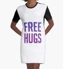 Free Hugs Graphic T-Shirt Dress