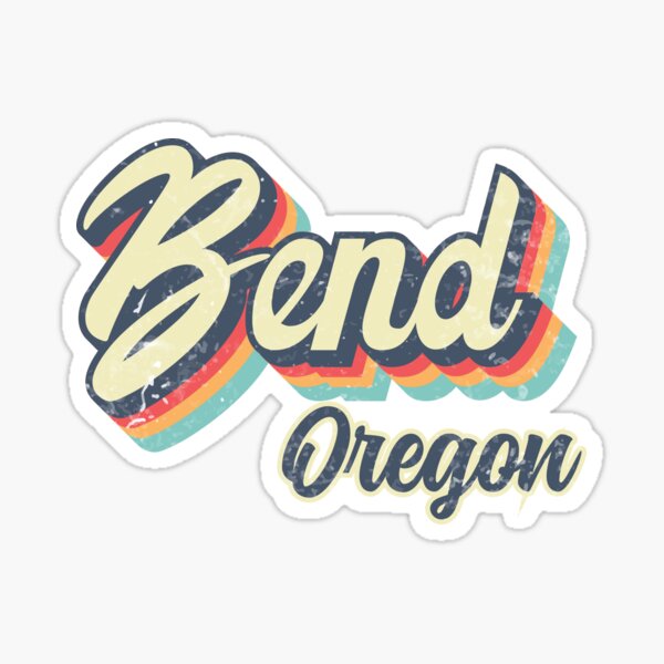 Artikel-Vorschau von Bend City Oregon Retro Vintage 70er Regenbogen, designt und verkauft von Teelogic.