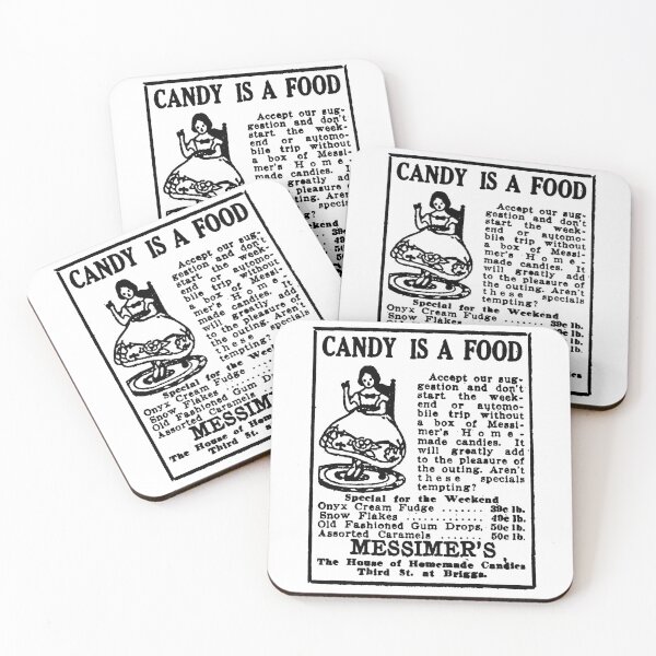 Item preview, CANDY IS A FOOD - ADVERT designed and sold by ThrowbackAds.