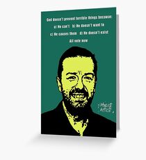 Ricky Gervais Atheist Greeting Card