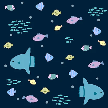 Artwork thumbnail, Fish Pattern by daisyandlime