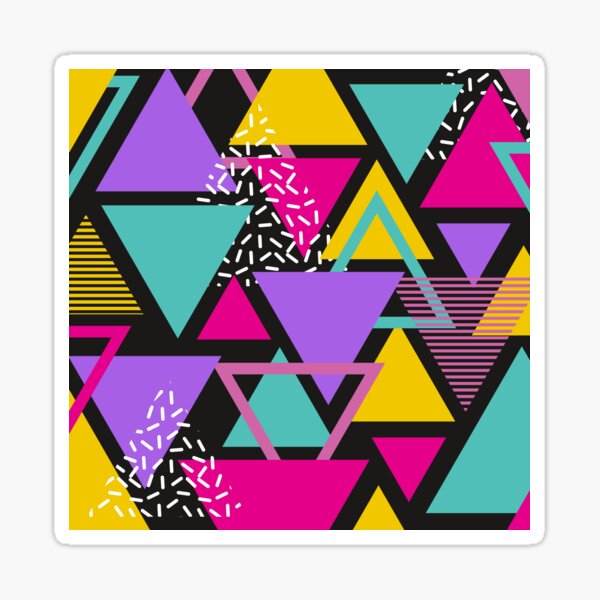 Memphis Triangles Sticker