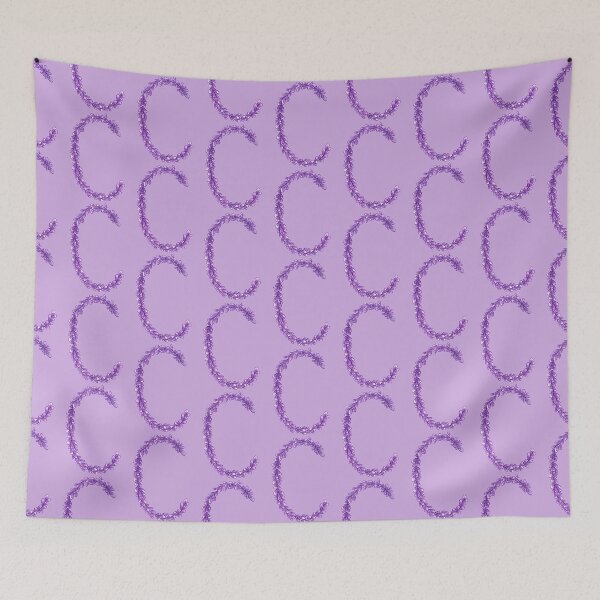 Item preview, Lavender Letter C Hand Drawn in Watercolor and Ink designed and sold by EndlessDoodles.