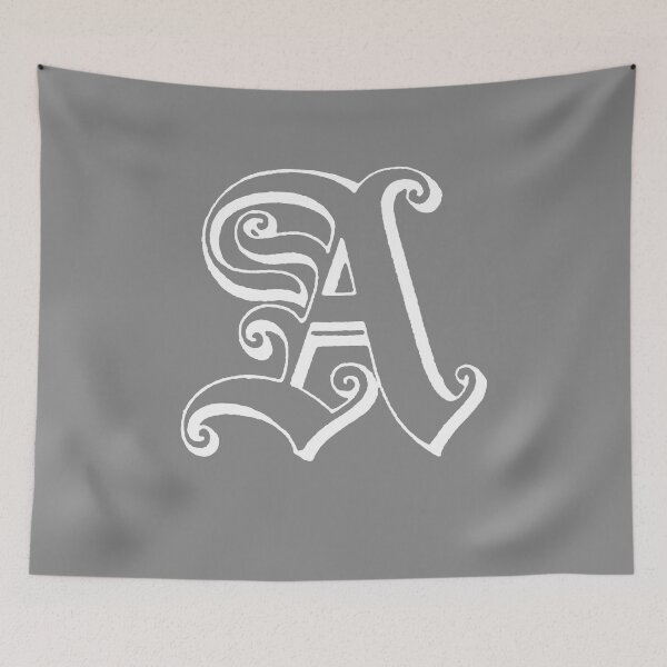 Item preview, White Ornate vintage letter A alphabet monogram design designed and sold by tommulliner.