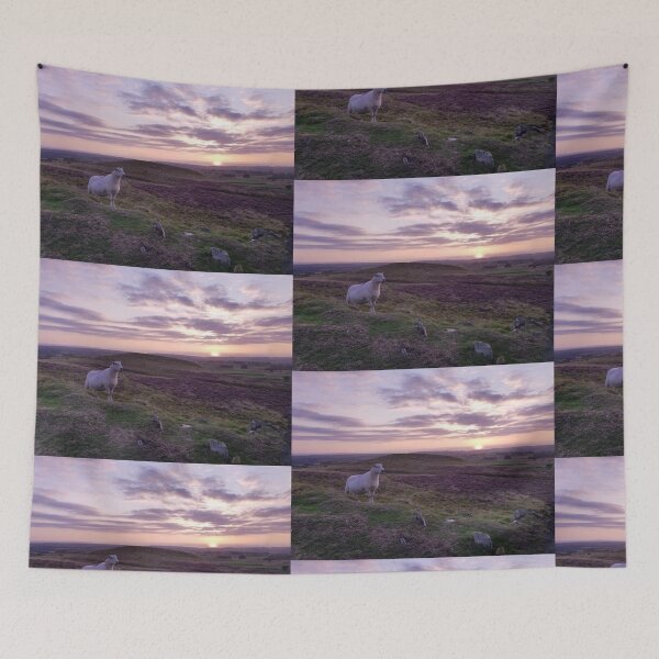 Item preview, Enjoying the welsh countryside at sunset with a sheep  designed and sold by Sophieart70.