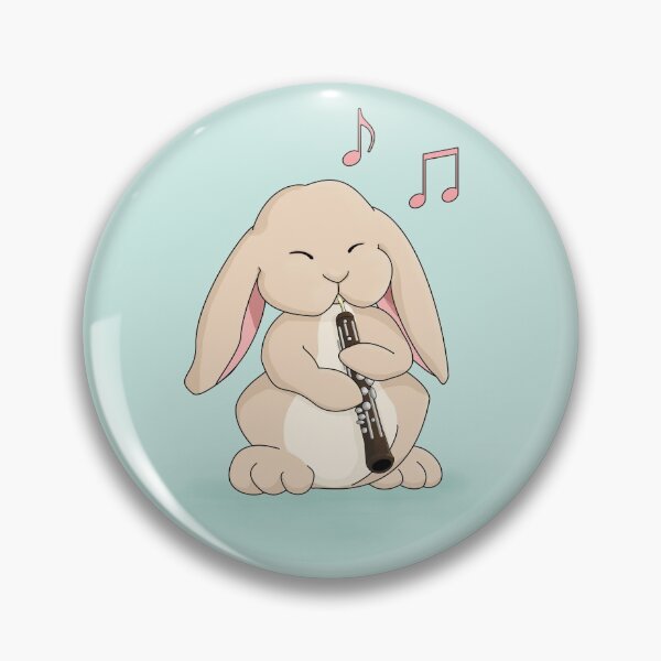 Item preview, Cute Rabbit Playing Oboe designed and sold by Jazznote.