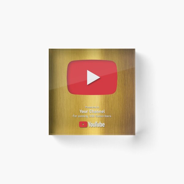 * Before you order * YouTube Award Plaque with the Play Button for your You Tube Channel , *Please contact me first to custom text. Acrylic Block