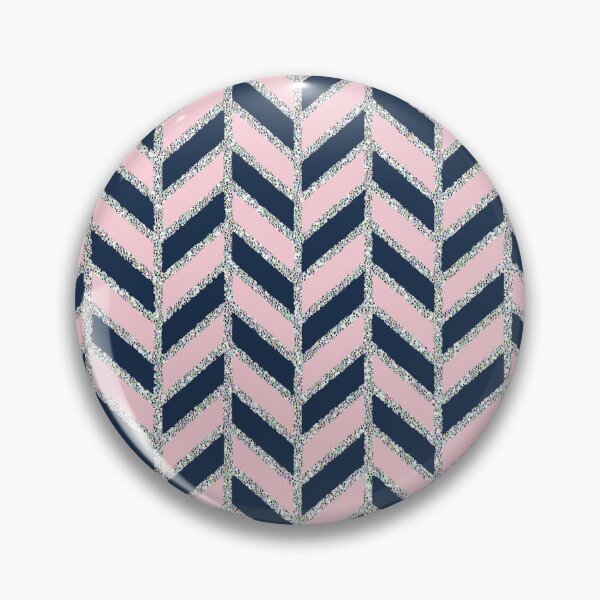 Artikelvorschau, Glittery Silver Herringbone - Pink + Navy entworfen und verkauft von NolkDesign.