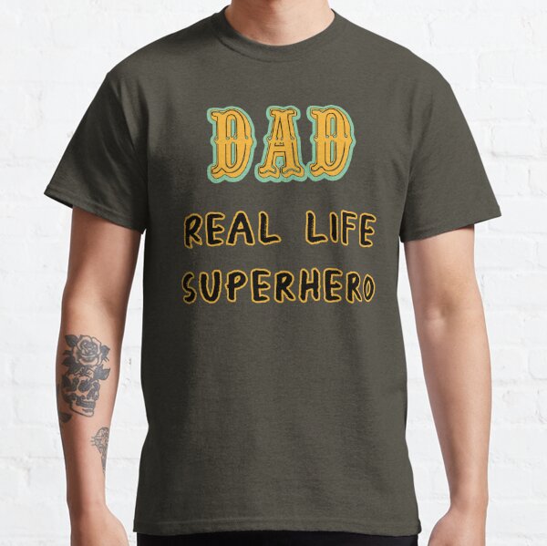 Popfunk Classic Justice League True Hero Dad Father's Day T Shirt & Stickers