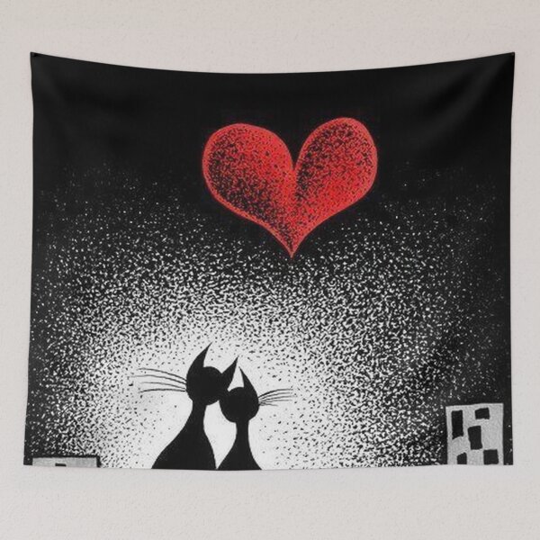 Item preview, Cats in love designed and sold by KarmicMoon.