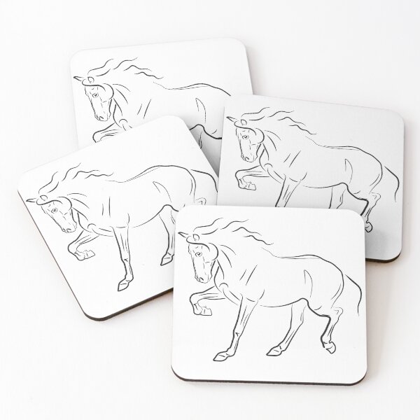 Item preview, Trotting horse ink illustration designed and sold by Radka Arbesová.