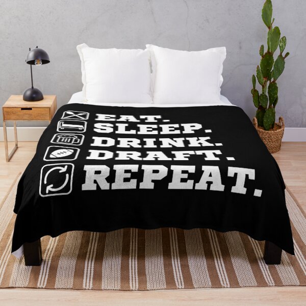 Item preview, Eat Sleep Drink Draft Repeat (White Text)- Fantasy Football League (FFL) designed and sold by CaitU.