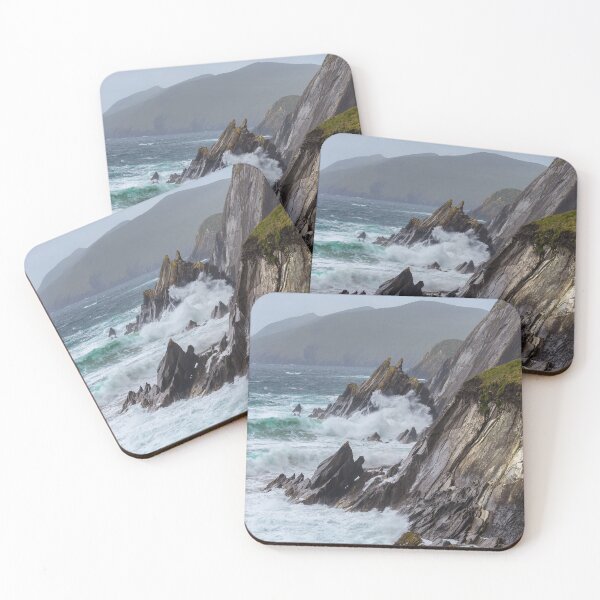 Item preview, The waves crashing into the cliffs of the Dingle Peninsula on the south-west coast of Ireland. designed and sold by AlbertMi.