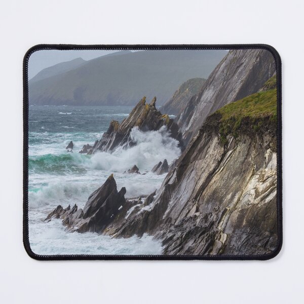 Item preview, The waves crashing into the cliffs of the Dingle Peninsula on the south-west coast of Ireland. designed and sold by AlbertMi.