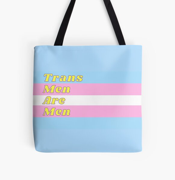Trans Men Are Men - Transgender Flag All Over Print Tote Bag
