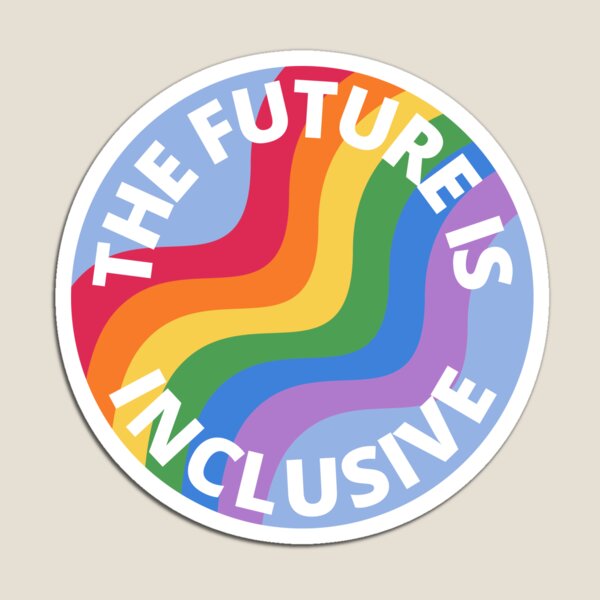 Vista previa del artículo con la obra «El futuro es inclusivo Pride Rainbow Blue», diseñado y vendido por Wanderior.