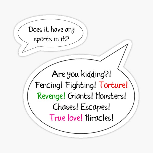 Princess Bride Sports Sticker