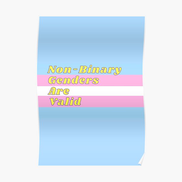 Non-Binary Genders Are Valid - Transgender Flag Poster