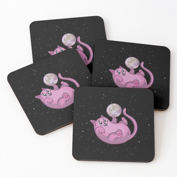 Item preview, Pink Cat Playing With Earth | Galaxy Kitten designed and sold by artado.
