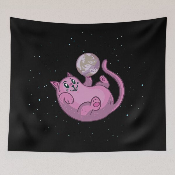 Item preview, Pink Cat Playing With Earth | Galaxy Kitten designed and sold by artado.