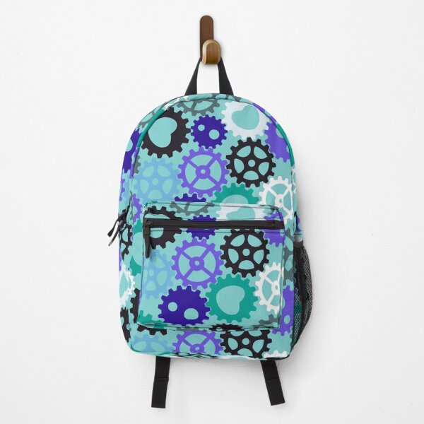 Item preview, Snug cogs blue green on aqua designed and sold by QuirkyCraftz.