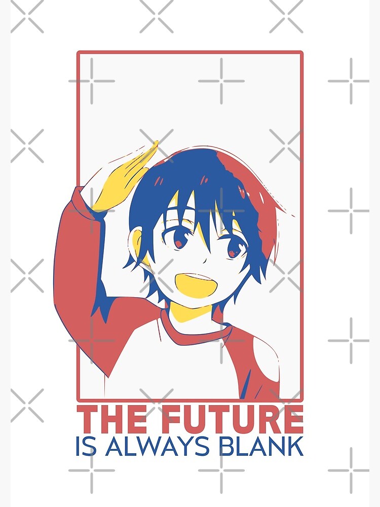 erased anime characters blue satoru fujinuma red kayo hinazuki yellow kenya  kobayashi bokumachi kanji fanart Magnet for Sale by Animangapoi