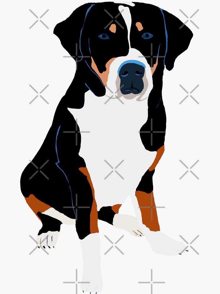 "Greater Swiss Mountain Dog Art" Sticker by kjhart8 Redbubble