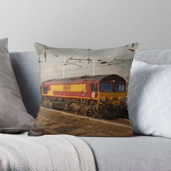 DB Schenker 66040 at Peterborough Throw Pillow