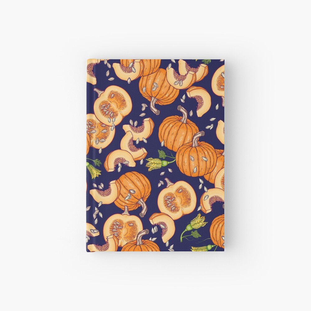 Pumpkin night life pattern Hardcover Journal