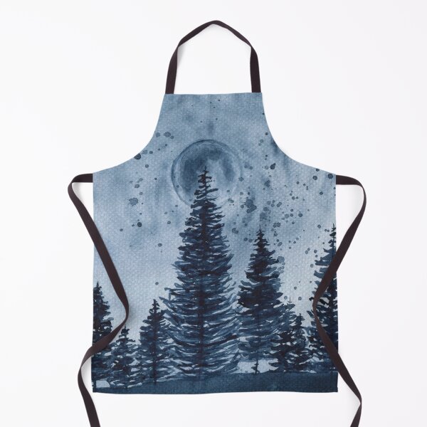 Item preview, Dark Blue Forest With Moon Landscape Design designed and sold by galleasstudio.
