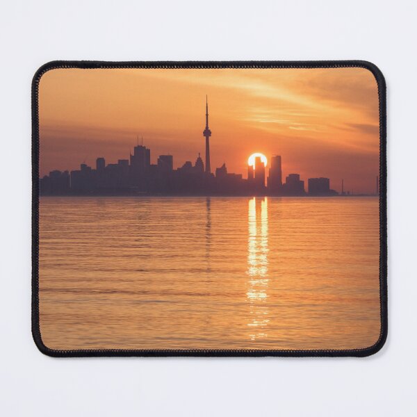 Item preview, Sun Disk Carved by Skyscrapers - Toronto Skyline Sunrise in Orange and Purple designed and sold by Georgia Mizuleva.