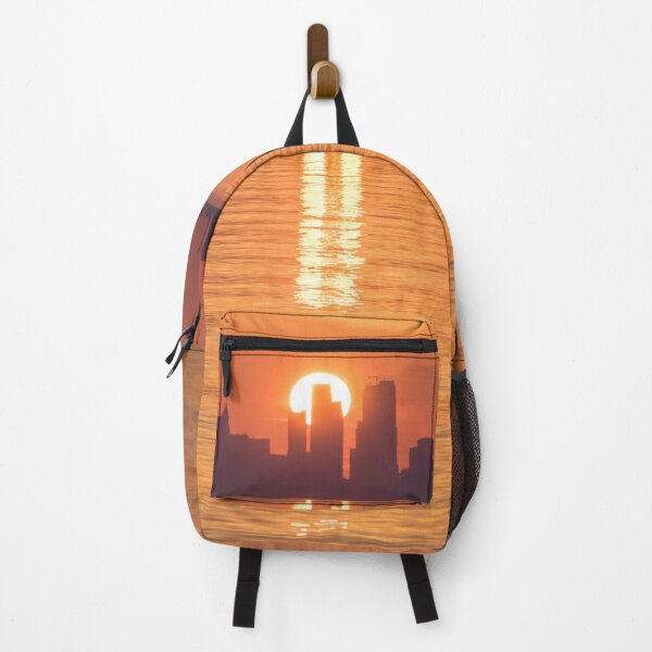 Item preview, Sun Disk Carved by Skyscrapers - Toronto Skyline Sunrise in Orange and Purple designed and sold by Georgia Mizuleva.