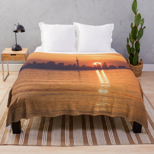 Item preview, Sun Disk Carved by Skyscrapers - Toronto Skyline Sunrise in Orange and Purple designed and sold by Georgia Mizuleva.