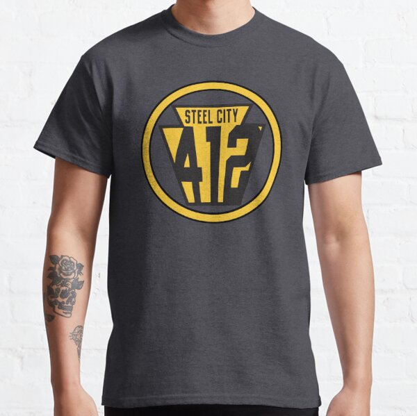 412 Made in Pittsburgh T-Shirt Black and Gold Yinzer Pride 