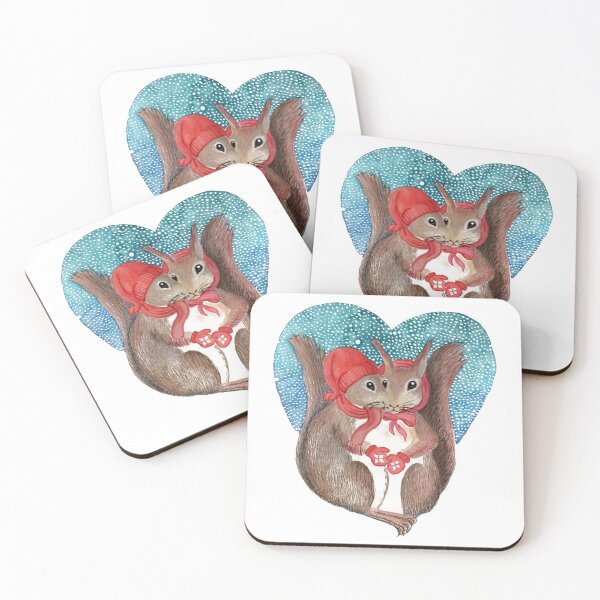 Item preview, Squirrel lovers  hearts designed and sold by Marianne Elvan Barfoed.