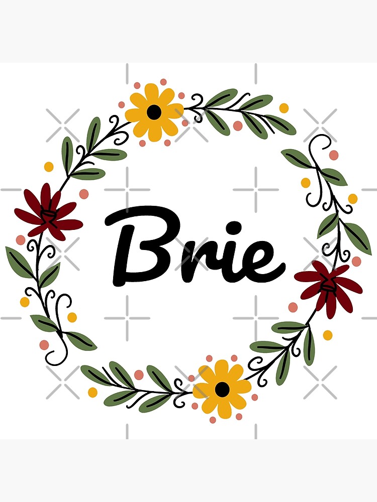 ""Brie" Name in Yellow and Dark Red Color Flower Ring" Poster by