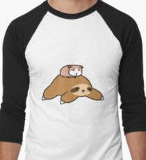 Sloth and Guinea Pig Men's Baseball ¾ T-Shirt