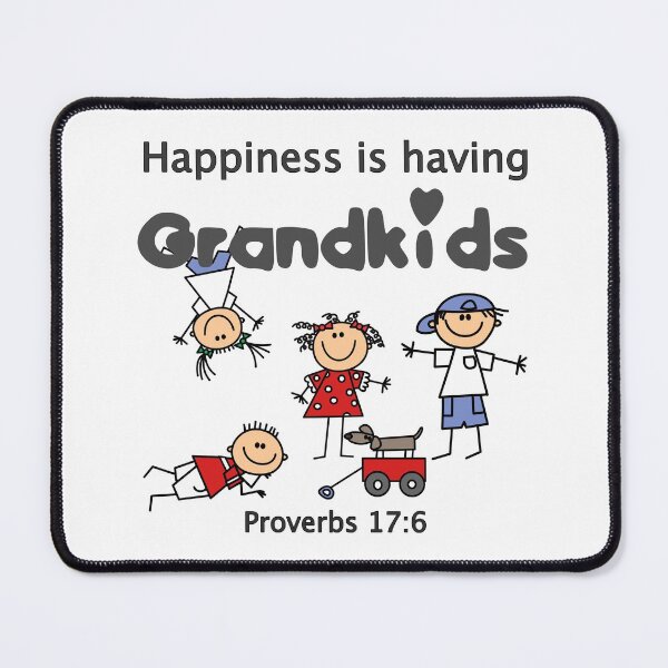 Item preview, Christian Design - Happiness is having Grandkids - Proverbs 17 verse 6 designed and sold by simplydesignart.