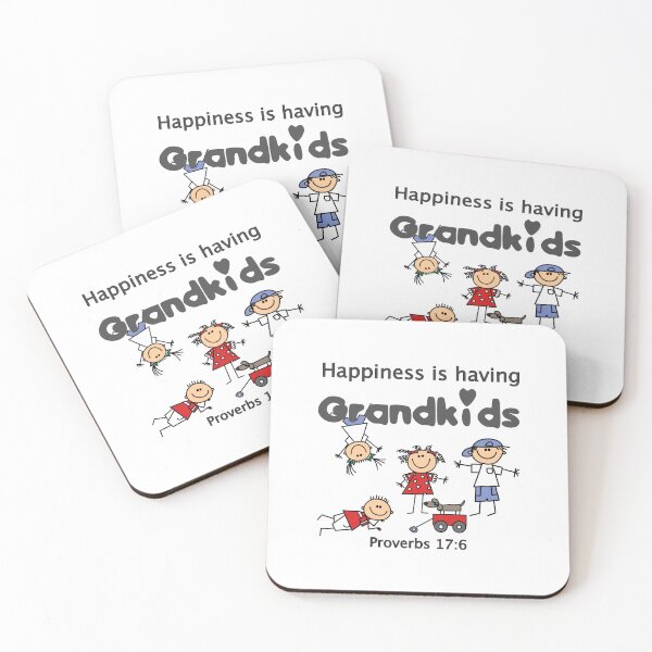 Item preview, Christian Design - Happiness is having Grandkids - Proverbs 17 verse 6 designed and sold by simplydesignart.