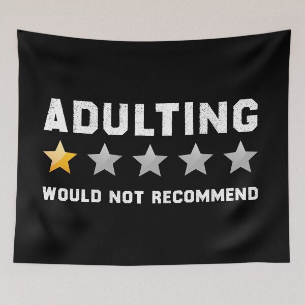Item preview, Adulting would not recommend - Black designed and sold by AkerArt.