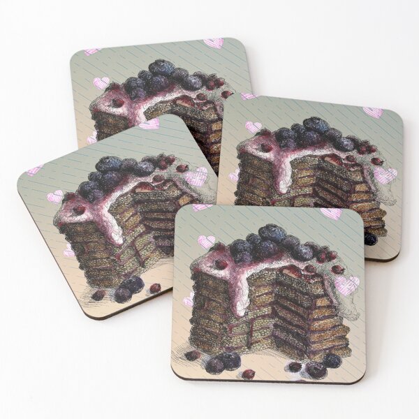 Item preview, Vintage Retro Pop Art Black Forest Cake with Hearts designed and sold by TheKingdomAttic.