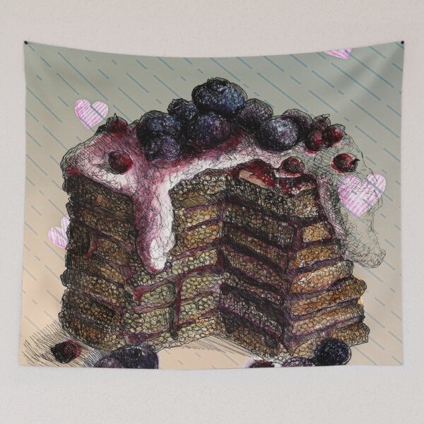 Item preview, Vintage Retro Pop Art Black Forest Cake with Hearts designed and sold by TheKingdomAttic.
