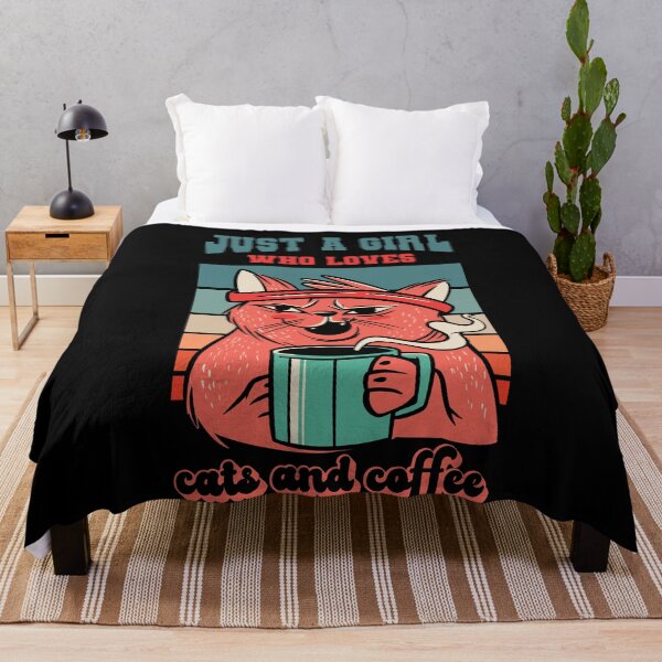 Item preview, Just A girl Who Loves Cats And Coffee designed and sold by Hema Thilakaratne.