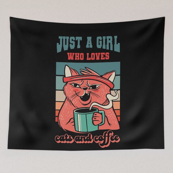 Item preview, Just A girl Who Loves Cats And Coffee designed and sold by Hema Thilakaratne.