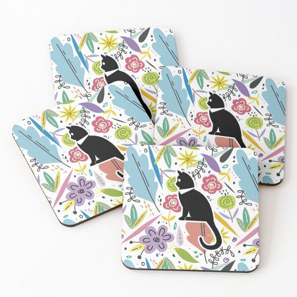 Item preview, Kawaii Adorable Cat with Beautiful Flower Pattern, Popoki 1008 designed and sold by VinBasis.