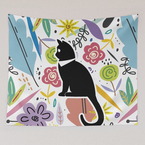 Item preview, Kawaii Adorable Cat with Beautiful Flower Pattern, Popoki 1008 designed and sold by VinBasis.