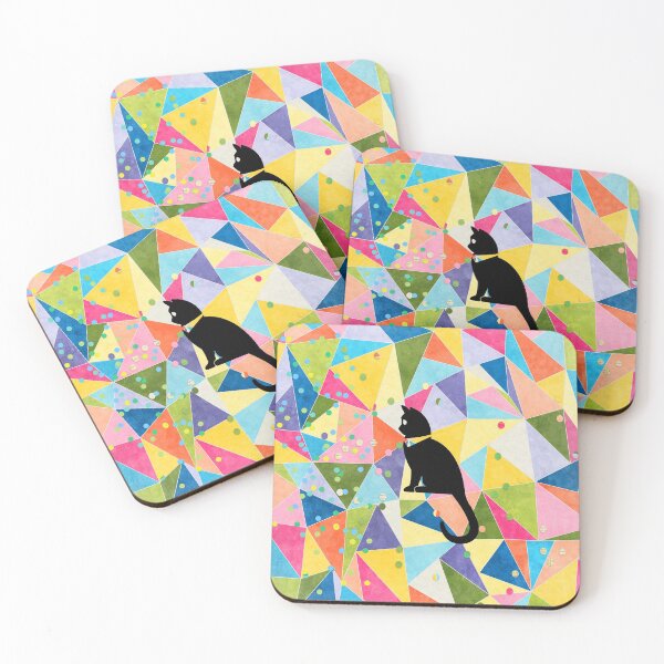 Item preview, Kawaii Adorable Cat with Abstract Pattern, Popoki 1013 designed and sold by VinBasis.