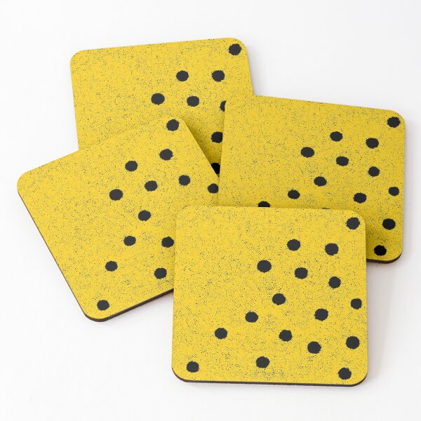 Item preview, Yellow texture polka dots black designed and sold by rupydetequila.